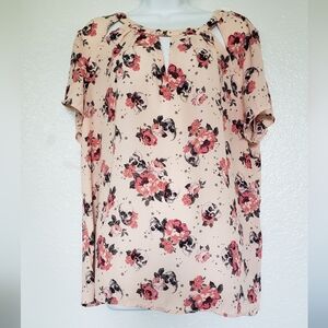 Torrid Skull Novelty Print Pattern Blouse Top Plus Size 1 Floral Skull Print